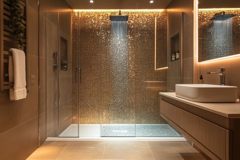 Spacious Shower with Glass Doors